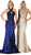 May Queen - RQ7743 Appliqued Halter Mermaid Gown Evening Dresses 4 / Champagne