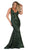 May Queen - RQ7746 Floral Sequined V-Neck Mermaid Gown Special Occasion Dress 4 / Hunter-Green