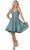May Queen - RQ7750 Strappy V-Neck A-Line Cocktail Dress Cocktail Dresses 2 / Turquoise