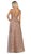 May Queen - RQ7769 Embellished Deep V-neck Pleated Ballgown Ball Gowns