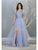 May Queen - RQ7809 Beaded Asymmetrical Dress with Slit Prom Dresses 4 / Dusty-Blue