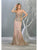 May Queen - RQ7845 Glitter V Back Sheath Evening Dress Evening Dresses 2 / Rosegold