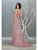 May Queen - RQ7848 Bateau Evening Gown with Slit Evening Dresses