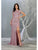 May Queen - RQ7848 Bateau Evening Gown with Slit Evening Dresses 4 / Dusty-Rose
