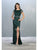 May Queen - RQ7848 Bateau Evening Gown with Slit Evening Dresses 4 / Hunter-Grn