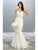 May Queen - RQ7865 Lace Appliqued V-Neck Trumpet Dress Evening Dresses 4 / Ivory