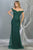 May Queen - RQ7879 Embellished Off-Shoulder Trumpet Dress With Train Evening Dresses