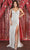 May Queen RQ7881 - Embellished V Neck Dress Evening Dresses 4 / Champagne