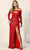 May Queen RQ7890 - Cutout Neckline Fully Sequined Evening Gown Special Occasion Dress 4 / Red