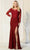 May Queen RQ7913 - Long Sleeve Formal Dress Special Occasion Dress 4 / Burgundy