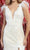 May Queen RQ7925 - Feathered Sleeve V-Neck Long Dress In White