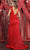 May Queen RQ7925 - Feathered Sleeve V-Neck Long Dress Evening Dresses