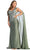 May Queen RQ7943 - Asymmetric Cape Sleeve Evening Dress Prom Dresses 2 / Sage