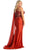 May Queen RQ7943 - Asymmetric Cape Sleeve Evening Dress Prom Dresses