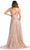 May Queen RQ7945 - Stripe Glittered A-line Gown Evening Dresses