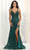 May Queen RQ7952 - Embellished Slit Long Gown Evening Dresses 4 / Huntergreen
