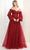 May Queen RQ7953 - Strapless Floral A line Gown Ball Gowns 4 / Burgundy
