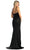 May Queen RQ7956 - Pleated High Slit Evening Dress Evening Dresses
