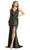 May Queen RQ7956 - Pleated High Slit Evening Dress Evening Dresses 4 / Huntergreen