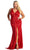 May Queen RQ7956 - Pleated High Slit Evening Dress Evening Dresses 4 / Red