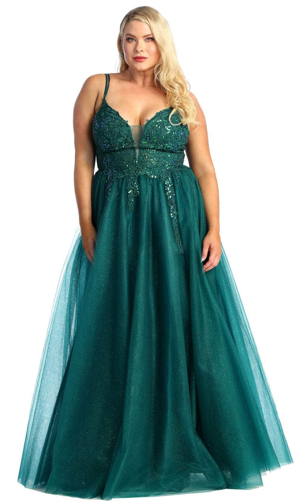 May Queen RQ7957 - Multicolor Beaded Illusion Gown 10 / Dusty Blue - Shop May Queen dresses on Couture Candy at CoutureCandy.com May Queen RQ7957 - Multicolor Beaded Illusion Gown 10 / Dusty Blue - Shop May Queen dresses on Couture Candy at CoutureCandy.com
