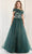 May Queen RQ7968 - Straight Neck Floral Long Gown Bridesmaid Dresses 4 / H/Green/Gold