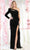 May Queen RQ7970 - Assymmetric Sequined Long Dress Evening Dresses 4 / Black