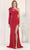 May Queen RQ7970 - Assymmetric Sequined Long Dress Evening Dresses 4 / Fuchsia