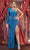 May Queen RQ7970 - Assymmetric Sequined Long Dress Evening Dresses 4 / Royal