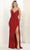 May Queen RQ7986 - Draped Sequin Prom Dress Prom Dresses 2 / Red