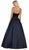 May Queen - Sleeveless Lace Up Front Pleated Ballgown RQ7742 - 1 pc Navy In Size 14 Available CCSALE 14 / Navy