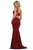 May Queen - Sleeveless Strappy Bandeau Back Evening Gown MQ1560 - 1 pc Burgundy In Size 12 Available CCSALE 12 / Burgundy