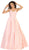 May Queen - Spaghetti Straps Corset Back Long Satin Gown MQ1678 CCSALE 14 / Blush