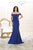 May Queen Weave Detailed Off Shoulder Mermaid Gown CCSALE 12 / Royal