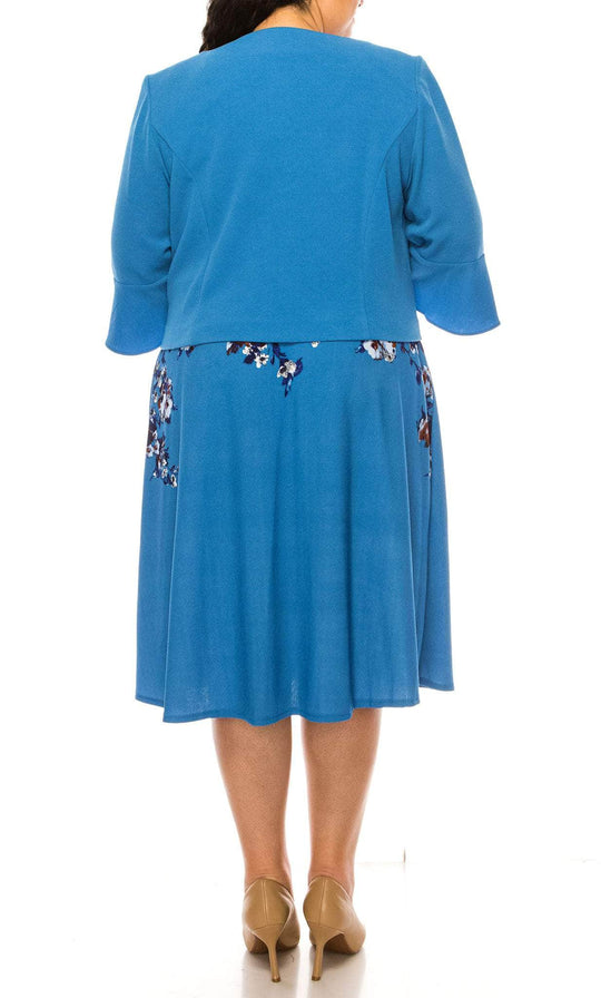 Maya Brooke 27635 - Trumpet Sleeve Two Piece Floral Dress