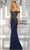 MGNY By Mori Lee - 71616 Embroidered Off-Shoulder Trumpet Dress Evening Dresses 2 / Navy