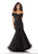 MGNY By Mori Lee - 71825 Lace Appliqued Off-Shoulder Trumpet Dress Pageant Dresses 0 / Black
