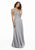MGNY By Mori Lee - 72021 Beaded Lace V-neck A-line Chiffon Gown Mother of the Bride Dresses 0 / Silver