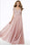 MGNY By Mori Lee - 72120 Embroidered V-neck A-line Dress Mother of the Bride Dresses 2 / Blush