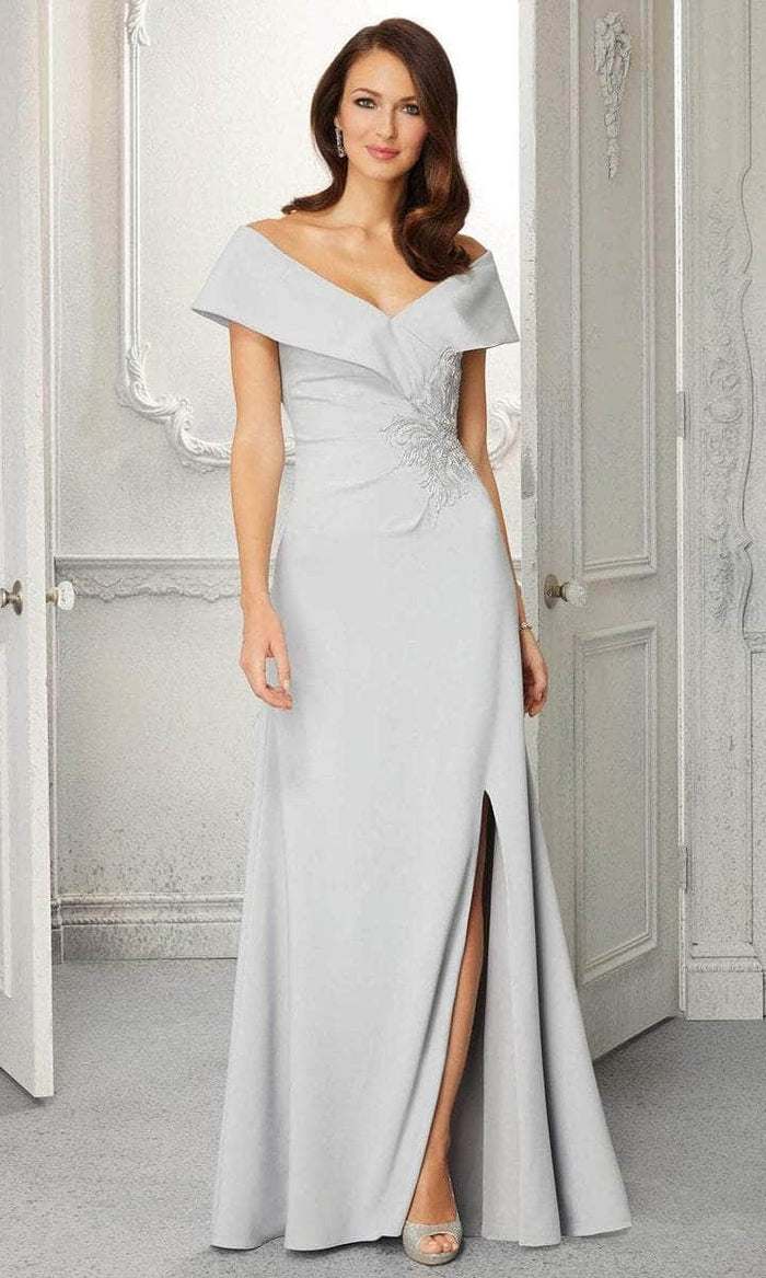 MGNY By Mori Lee - 72406SC Folded Off Shoulder Evening Gown - 1 pc Silver In Size 16 Available CCSALE 16 / Silver