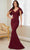 MGNY By Mori Lee 72728 - Crepe Cape Prom Dress Prom Dresses 00 / Wine