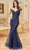 MGNY By Mori Lee 72733 - Cap Sleeved Prom Dress Evening Dresses 00 / Navy