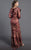 MNM COUTURE - 2417 Sequined Long Sleeve V-neck Trumpet Dress Special Occasion Dress