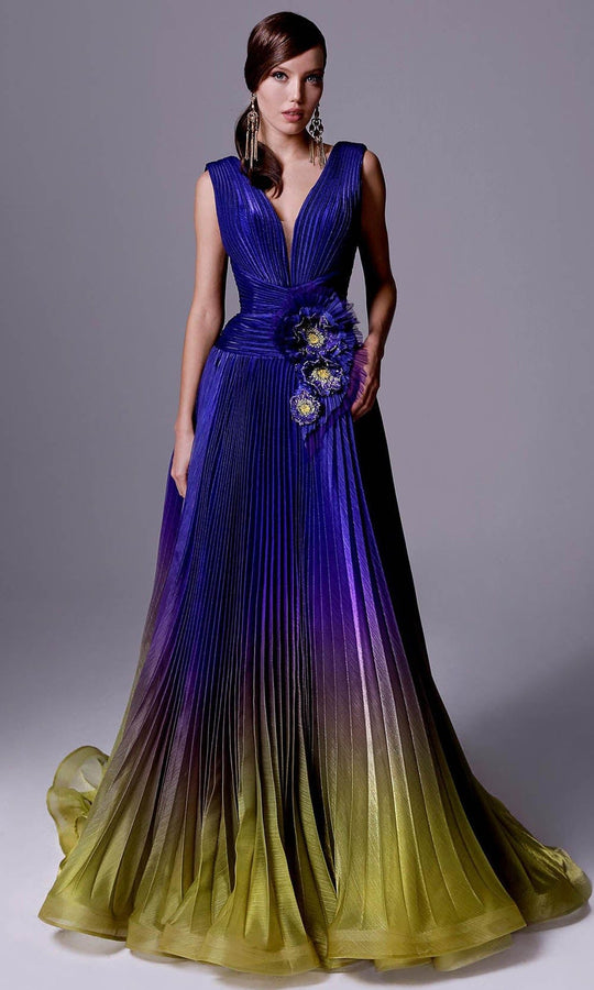 MNM Couture 2708 - V-Neck Pleated Prom Gown