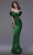 MNM COUTURE 2729 - Metallic Pleated Evening Gown Evening Dresses 4 / Green