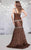 MNM COUTURE 9116 Shimmering Mermaid Evening Dress - 1 pc Brown in Size 4 Available CCSALE 4 / Brown