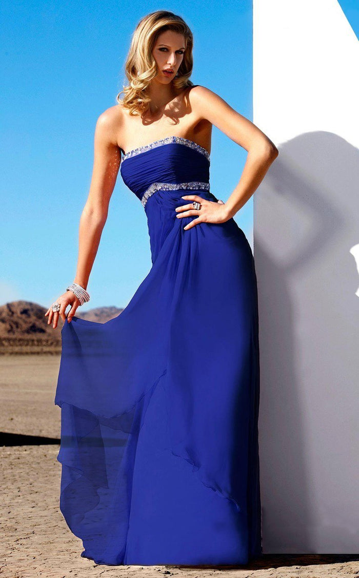 MNM Couture Bejeweled Straight Sheath Dress 7310 - 1 pc Royal Blue In Size 4 Available CCSALE 4 / Royal Blue