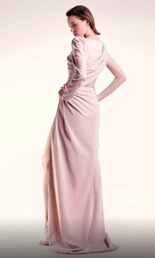 MNM Couture G1408 - Ruched Bateau Evening Gown