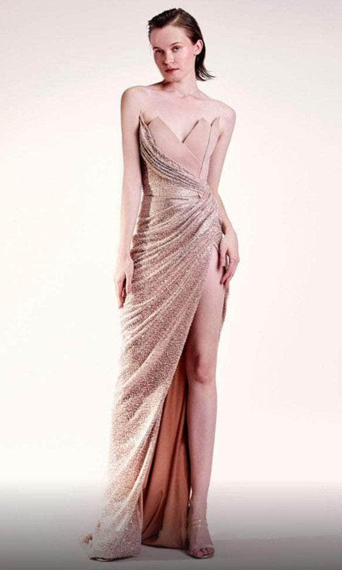 MNM COUTURE G1422 - Draped Bodice Formal Dress Special Occasion Dress