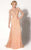 MNM Couture - Illusion Bateau A-Line Evening Gown 10836 CCSALE 24 / Peach